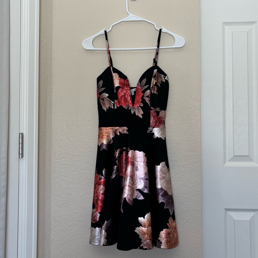 Charlotte Russe Formal Black Floral Dress
